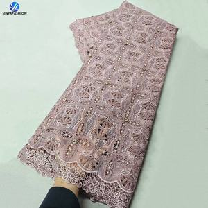 シンヤ<span class=keywords><strong>2026</strong></span>新デザインレーザーオーガンザスパンコールレース生地、ダイヤモンド付き、美しい女性用パーティードレス、クリスタルギピュールコードレース - Product Image 3