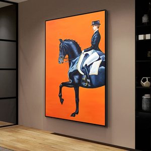 Minimaliste cheval femme <span class=keywords><strong>Orange</strong></span> abstrait toile Art mural affiches imprimés salon mur Art décor peinture sur toile - Product Image 4