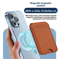 Étui porte-cartes personnalisé avec logo, aimant puissant, en cuir PU, style japonais, pour cartes de visite, compatible iPhone