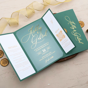 Cartes d'invitation personnalisées de luxe 3D écologiques pour mariage et événements d'entreprise, avec dorure à chaud et découpe laser, enveloppe formelle pour Noël - Product Image 3