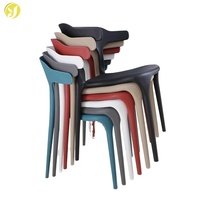 Mesas y Sillas de Plástico de Diseño Moderno para Cafetería, Silla de Comedor Colorida para Exteriores de Fábrica para Restaurantes y Parques