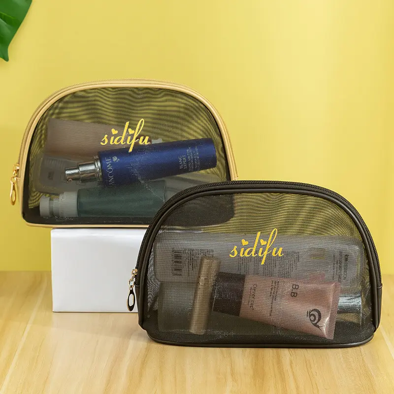 नई पोर्टेबल कपड़े धोने धुंध पारदर्शी मेकअप हाथ प्राप्त बैग महिला उच्च-क्षमता हान संस्करण अर्धवृत्त पैकेज