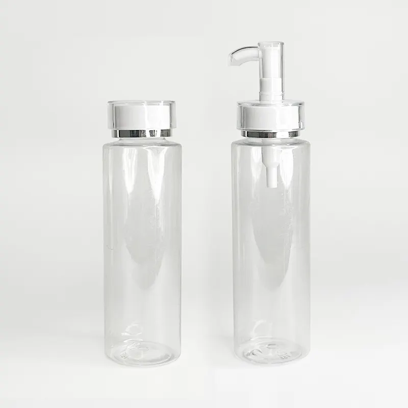 Şeffaf plastik sabun sıvı şişeleri 300 ml 400 ml üç renk boş vücut duş jeli pompa şişesi
