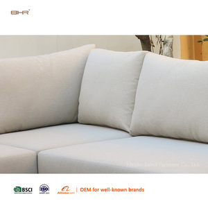 BHR Design minimaliste moderne tissu cadre en aluminium <span class=keywords><strong>terrasse</strong></span> balcon jardin intérieur extérieur canapé en forme de L canapé d'angle 4 pièces ensemble - Product Image 3