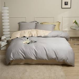 Set di fogli di piumino estivo personalizzati all'ingrosso Duplex di colore solido lavato tra cui quattro cappelli da letto - Product Image 5