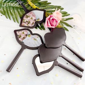 OEM Lip-Shaped Mini <b>Mirror</b> and Private Label Black Pocket Makeup Tool Set Wholesale <b>Small</b> Squared Eyelash Tweezers - Product Image 4