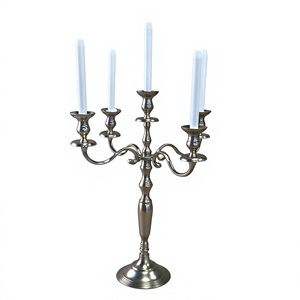 5 Arms High Polish Metal Candelabra Table Display Decorative Candle Stand For <b>Candlestick</b> Heat Resistance Unique Candle Holder - Product Image 1