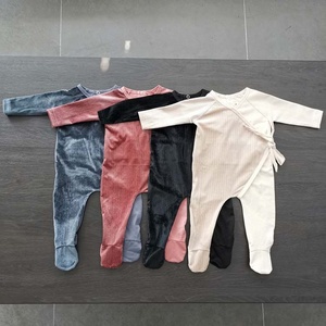 Splicing Sveglio di Modo Dei Bambini Per Le Ragazze Dei Ragazzi Che Coprono Gli Insiemi Manica Lunga Tuta Blu di Colore Nero Pagliaccetti Del Bambino Del Cotone Della Tuta - Product Image 1