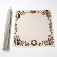 Tapis de table de mahjong de Noël - 33 pouces, 2 mm, polyester, caoutchouc naturel, antidérapant, insonorisant, fournisseur en gros personnalisé