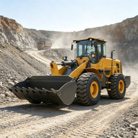 Wheel Loader Roda Depan 1 2 3 4 5 Ton 92 kW Diesel Kemudi Fleksibel 4x4 Kapasitas Bucket 3 m Putaran Pendek