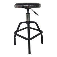 Tabouret d'atelier robuste à hauteur réglable, siège rond rembourré en mousse PU, pour garage, atelier, entrepôt, usine, poste de travail