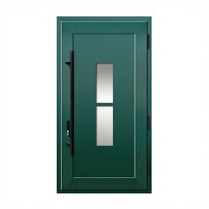 ประตูพีวีซีสีเขียวเข้มทันสมัย พร้อมผิวสัมผัสด้านหรูหรา และกระจกแนวตั้งสำหรับห้องน้ำและลานบ้าน - Product Image 1