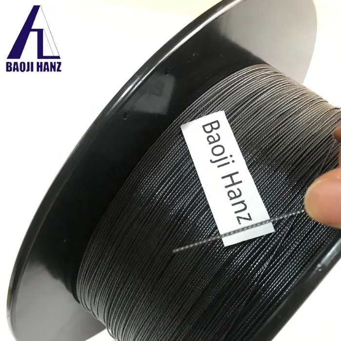 ASTM F2063 kawat helai Hitam 1x7 tali Nitinol kepang