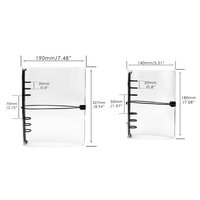 Couverture de reliure à feuilles mobiles en PVC transparent super épais de 1.8mm Coque de cahier à anneau noir Bandage élastique Classeur de journal en spirale rechargeable