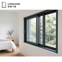 Ventana Corredera Moderna de Aluminio con Marco Estrecho, Doble Acristalamiento Horizontal, Insonorizada e Impermeable para Hotel y Villa