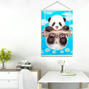 पशु चित्रकारी 5D थोक DIY स्फटिक कढ़ाई पांडा के लिए मोज़ेक गृह सजावट डायमंड चित्रकारी किट