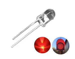 [Seri lampu lalu lintas] sudut sinar lebar masa panjang merah 200012000mcd LED 5mm dioda tanda jalan bening