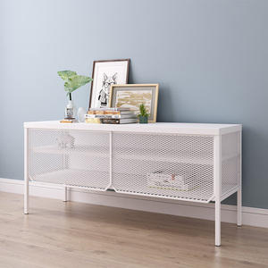 GDLT Modern White Metal TV Stand High Leg <b>Corner</b> <b>Unit</b> Design for Living Room School/Workshop Modern Floor Sideboard Cabinet - Product Image 3