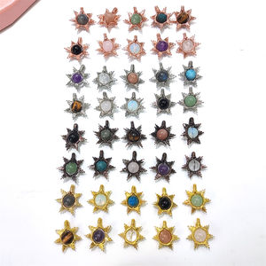 थोक क्रिस्टल बेड्स हैंडमेड वायर लिपटे गहने पहने हुए गहने के लिए सूर्य पर निर्भर प्राकृतिक पत्थर का आकर्षण - Product Image 6