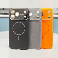 Coque de téléphone en silicone antichoc, résistante aux chutes et à l'usure, compatible MagSafe, avec grande fenêtre, couleur bonbon, pour iPhone 17 Pro Max