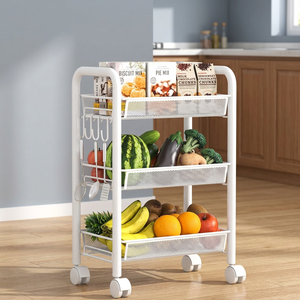Carrito de Almacenamiento Metálico Flexible de 4 Niveles con Ruedas para Organización en Cocina, Baño, Dormitorio y Sala de Estar - Product Image 6