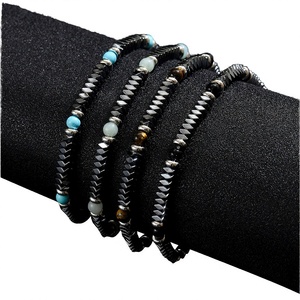 Bracelet classique unique et tendance en shungite, perles créatives en pierre naturelle, bijoux unisexes de luxe en acier inoxydable, vente en gros - Product Image 1