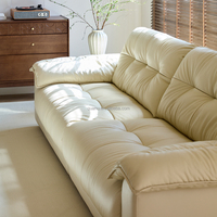 112091 Quanu qualité haute densité éponge remplissage petite taille appartement nuage canapé blanc moderne en cuir canapé ensemble cuir canapé nouveau
