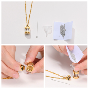 Kalung botol kaca dapat dibuka untuk pria wanita liontin peringatan botol abu kremasi untuk hadiah perhiasan guci manusia hewan peliharaan - Product Image 4