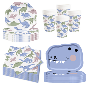 Decoraciones para Fiesta de Cumpleaños con Temática de Dinosaurios DAMAI, Platos y Servilletas de Dinosaurios, Decoraciones para Fiesta, Juego de Vajilla Desechable de Dinosaurios - Product Image 5