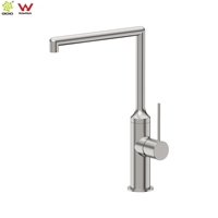 Robinet de cuisine moderne en acier inoxydable noir INOX avec bec pivotant