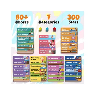 Gráfico de tareas de borrado en seco magnético para niños con 34 imanes de tareas y títulos, gráfico de responsabilidad de imanes de incentivo de 49 estrellas - Product Image 3