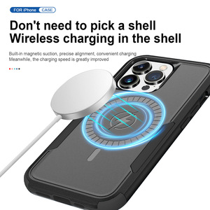 Leyi เคส PC ผิวด้านกันกระแทกสำหรับที่ชาร์จไร้สายเคสโทรศัพท์แม่เหล็กสำหรับ <span class=keywords><strong>iPhone</strong></span> <span class=keywords><strong>14</strong></span> 15 17Pro สูงสุด5กรัม - Product Image 3