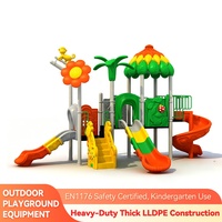 Ensemble de jeux d'extérieur pour enfants sur le thème des palmiers et des forêts, pour utilisation dans les parcs, avec toboggan en acier inoxydable pour enfants