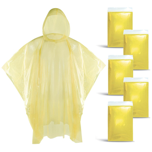 10 Pièces Jetable Poncho Anti Pluie À Capuche, Pe Transparent Cape De