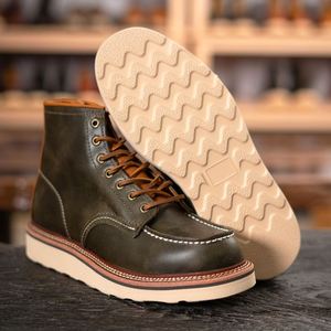 New Winter Autumn Men's Ankle Leather <b>Boots</b> Genuine Leather Upper Waterproof Breathable Outdoor Mountaineering Cowhide Work - Product Image 4