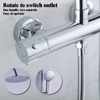 Système de panneau de douche à tête découverte, colonne avec contrôle de la température, ensemble de robinets mitigeurs thermostatiques de douche, salle de bains