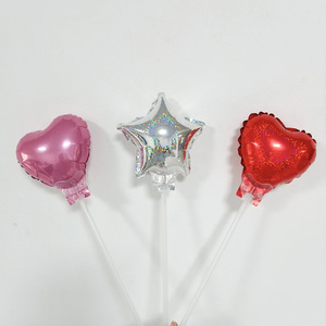 <span class=keywords><strong>Palloncini</strong></span> in Mylar CYmylar da 5 Pollici a Forma di Cuore <span class=keywords><strong>e</strong></span> Stella con Supporto <span class=keywords><strong>e</strong></span> Bastoncino, Decorazione per Torte, <span class=keywords><strong>Palloncini</strong></span> in Foil per Feste di Compleanno - Product Image 1