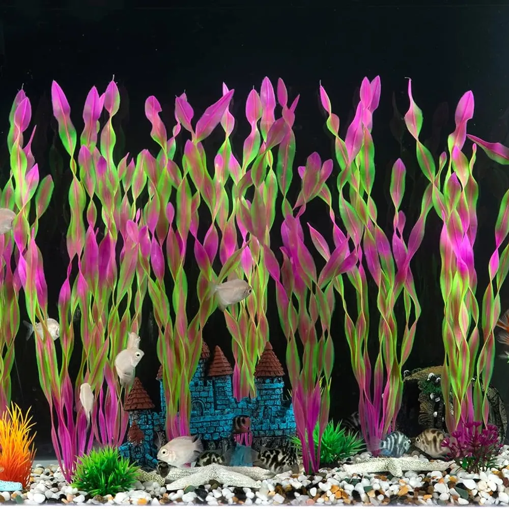 Aquarium Artificial Plastic Plants Decoration Artificial Seaweed Water Plants for Aquarium  Fish Tank Plant Decorations 10 PCS