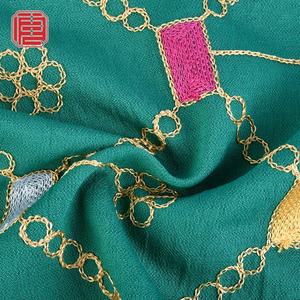 2023 nuevo diseño personalizado Nylon rayón <span class=keywords><strong>Crespo</strong></span> tela bordada para prendas de mujer - Product Image 1