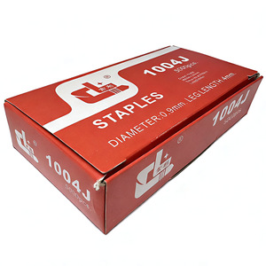 Agrafes Changli 1004J, diamètre 0,9 mm, longueur de la jambe 4 mm, en acier en forme de U, boîte de 5000 pièces - Product Image 2