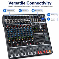 Console de mixage audio professionnelle EX-800 8 canaux, 99 effets DSP, égaliseur 7 bandes, USB, Bluetooth pour studio, scène, streaming en direct
