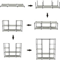 Armoire Portable Ajustable la Plus Vendue, Facile à Assembler, avec Housse en Tissu Non Tissé, Idéale pour une Location de Maison