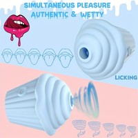 Jouet sexuel pour femme, vibromasseur suceur clitoridien en forme de cupcake, vibromasseur en forme de cornet de glace, suceur de tétons et de clitoris, vibromasseur en silicone pour adultes