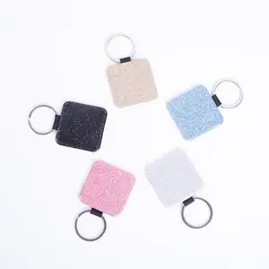 Personalizado promocional DIY sublimação keychain em branco Saco Encantos Acessórios PU Strap Keychain Sublimação Blanks Couro Key Chains