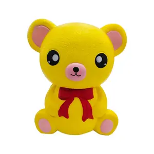 Brinquedo de pressão para alívio do estresse com design personalizado, brinquedo de urso em forma de animal de espuma PU, brinquedo de crescimento lento, venda imperdível