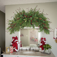 Décorations de Noël pour la maison, plantes artificielles suspendues au mur