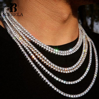 Bijoux fins en argent sterling 925, chaîne tennis hip-hop en moissanite 2MM 3MM 4MM 5MM, collier et bracelet pour hommes et femmes