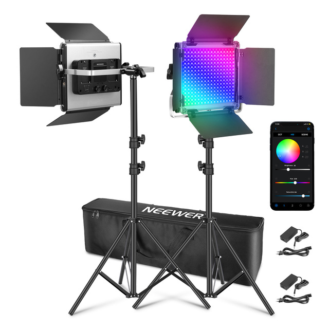 Newer 660 PRO II Full Color RGB Photography LED Supplementary Light APP Control Dimmable Brightness/Color Adjustable for