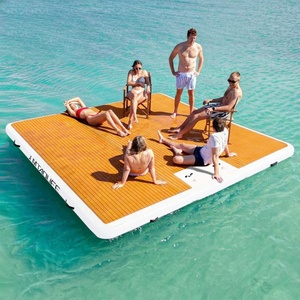 Tốt Nhất Bán Hạt Gỗ EVA Bơi Phao Sàn Bè Nước Dock Sàn Inflatable Nổi Dock Nền Tảng Với Có Thể Tháo Rời Thang - Product Image 1
