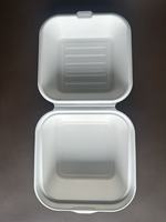 Boîte alimentaire jetable biodégradable blanche 6*6, à compartiments simples/triples, avec couvercle, en PP de qualité alimentaire, pour pique-nique et plats à emporter